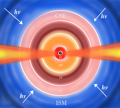 Schematic structure of an AGB star