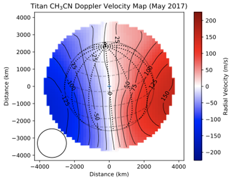 CH3CN Doppler wind map derived from ALMA observations of Titan