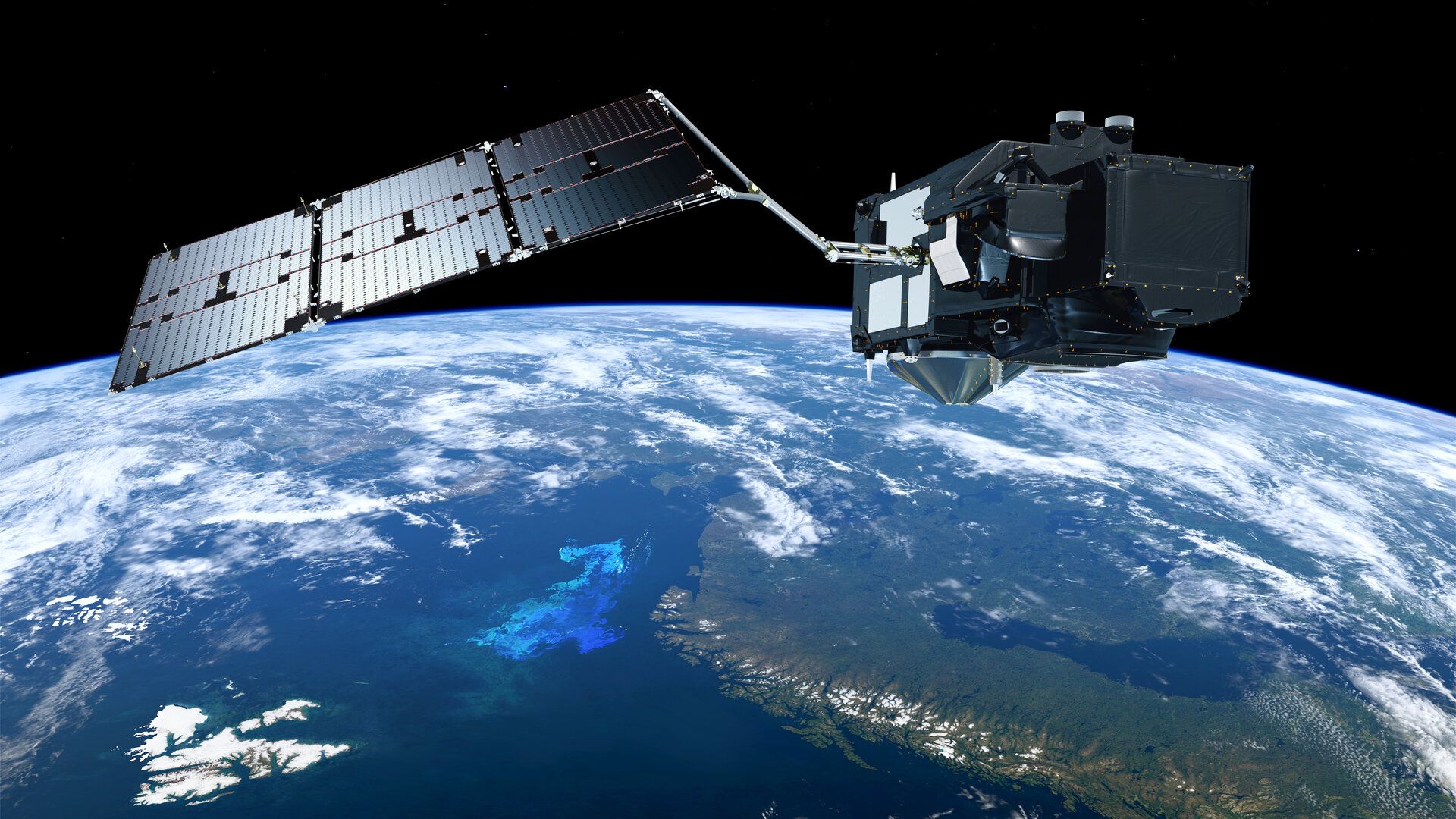 Artist concept of Sentinel-3 in orbit